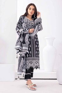 UAE -3PC Unstitched Embroidered Lawn Suit with Jacquard Dupatta MJ-32061
