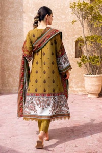 UAE -3PC Embroidered Digital Printed Karandi Unstitched Suit AY-32020