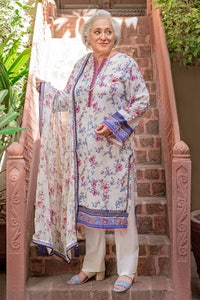 UAE -3PC Lawn Digital Printed Suit With Chiffon Dupatta BM-32002