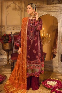 UAE -3PC Embroidered Khaddi Net Unstitched Suit with Gota and Sequins Embroidered Dupatta FE-32080