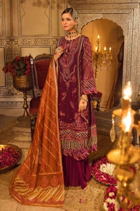 UAE -3PC Embroidered Khaddi Net Unstitched Suit with Gota and Sequins Embroidered Dupatta FE-32080