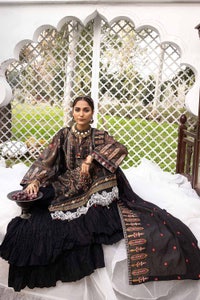 UAE -3PC Embroidered Jacquard Printed Unstitched Suit with Embroidered Stripe Dupatta FE-32025