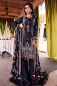 UAE -3PC Zari Embroidered Lawn Unstitched Suit with Embroidered Chiffon Dupatta FE-42031