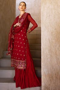 UAE -3PC Embroidered Chiffon Unstitched Suit with Embroidered Chiffon Dupatta FE-42034