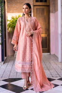 UAE -3PC Embroidered Zari Jacquard Unstitched Suit with Embroidered Zari Paper Cotton Dupatta FE-42040