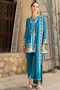 UAE -3PC Embroidered Yarn Dyed Unstitched Suit with Embroidered Yarn Dyed Dupatta FE-42049