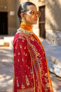 UAE -3PC Embroidered Paper Cotton Unstitched Suit with Jacquard Dupatta FE-42056
