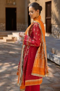 UAE -3PC Embroidered Paper Cotton Unstitched Suit with Jacquard Dupatta FE-42056