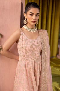 UAE -3PC Embroidered Chiffon Unstitched Suit with Embroidered Cotton Net Dupatta FE-42081