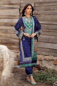 UAE -3PC Embroidered Lawn Unstitched Printed Suit With Denting Lawn Dupatta DN-32074 B