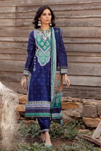 UAE -3PC Embroidered Lawn Unstitched Printed Suit With Denting Lawn Dupatta DN-32074 B