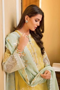 UAE -3PC Embroidered Cotton Net Unstitched Suit With Foil Printed Paper Cotton Dupatta CN-32003