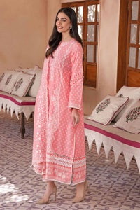 UAE -3PC Embroidered Lawn Unstitched Lacquer Printed Suit With Embroidered Denting Lawn Dupatta DN-32005