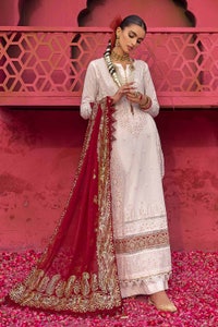 UAE -3PC Foam and Gold Printed Embroidered Unstitched Lawn Shirt with Foil Printed Chiffon Dupatta BM-32039