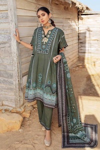UAE -3PC Embroidered Lawn Unstitched Printed Suit With Denting Lawn Dupatta DN-32073 A