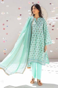 UAE -3PC Printed Cambric Unstitched Suit with Lawn Dupatta CBN-32022 A