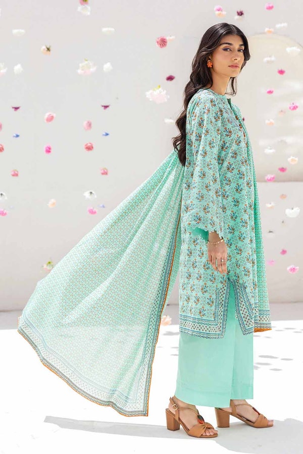 UAE -3PC Printed Cambric Unstitched Suit with Lawn Dupatta CBN-32022 A