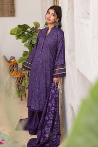 UAE -3PC Lawn Glitter Printed Lawn Unstitched Suit with Gota Lace CL-32423