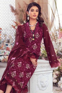 UAE -3PC Embroidered Swiss Voile Unstitched Suit With Embroidered Chiffon Dupatta LSV-32012
