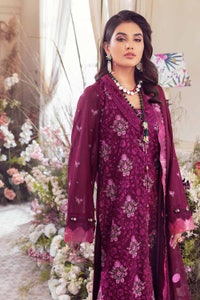 UAE -3PC Embroidered Swiss Voile Unstitched Suit With Embroidered Chiffon Dupatta LSV-32012