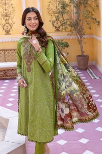 UAE -3PC Embroidered Lawn Unstitched Suit with Dobby Dupatta DB-32016