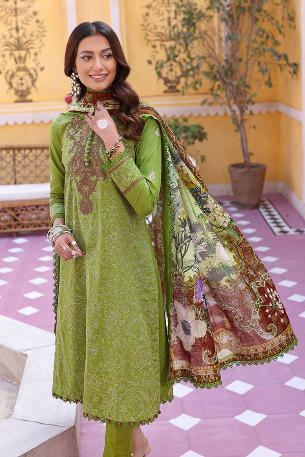 UAE -3PC Embroidered Lawn Unstitched Suit with Dobby Dupatta DB-32016