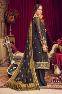 UAE -3PC Zari Paper Cotton Suit with Gold Printed Jacquard Dupatta FE-32068