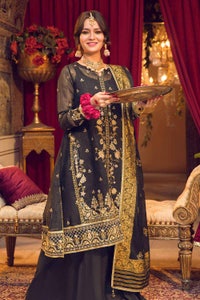 UAE -3PC Zari Paper Cotton Suit with Gold Printed Jacquard Dupatta FE-32068