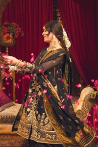 UAE -3PC Zari Paper Cotton Suit with Gold Printed Jacquard Dupatta FE-32068