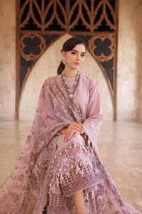 UAE -3PC Embroidered Lawn Unstitched Suit With Embroidered Net Dupatta PM-32009
