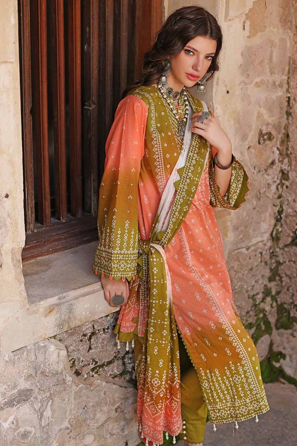 UAE -3PC Chunri Lawn Unstitched Suit CL-22068 B