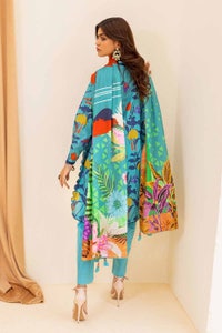 UAE -3PC Printed Cambric Unstitched Suit with Lawn Dupatta CBN-32021
