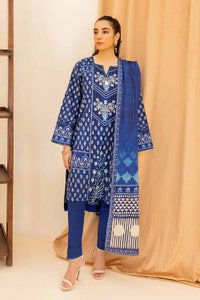 UAE -3PC Printed Cambric Unstitched Suit with Lawn Dupatta CBN-32015