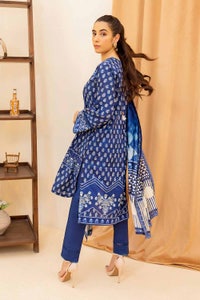 UAE -3PC Printed Cambric Unstitched Suit with Lawn Dupatta CBN-32015