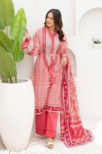 UAE -3PC Printed Lawn Unstitched Suit with Denting Lawn Dupatta DN-32105 B