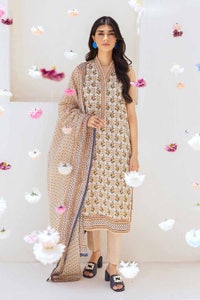 UAE -3PC Printed Cambric Unstitched Suit with Lawn Dupatta CBN-32022 B