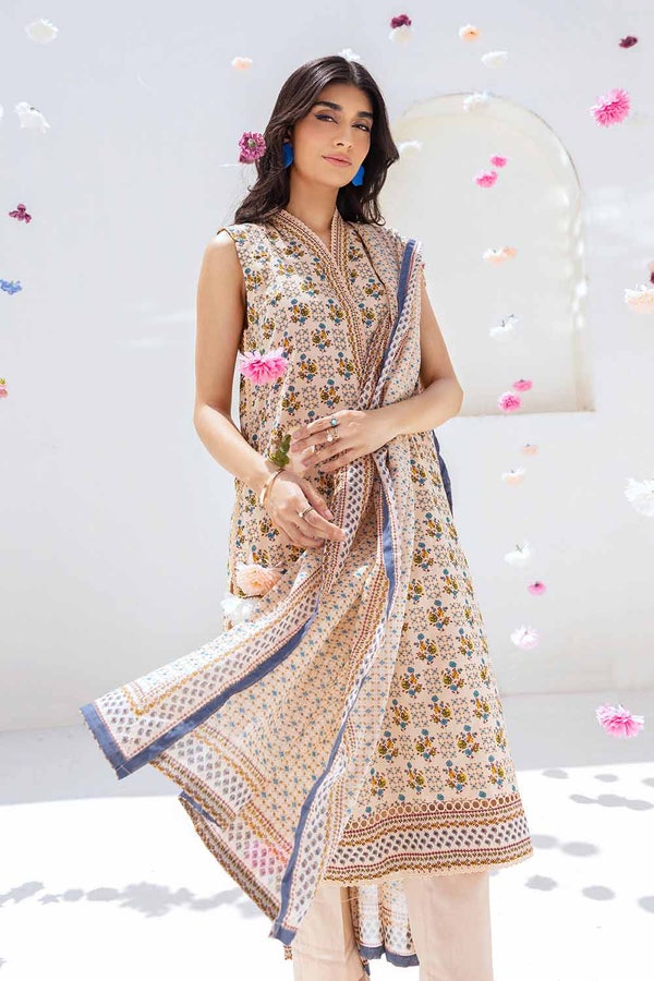 UAE -3PC Printed Cambric Unstitched Suit with Lawn Dupatta CBN-32022 B