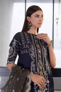 UAE -3PC Embroidered Lawn Unstitched Suit with Zari Stripe Dupatta PM-32071