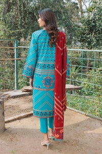UAE -3PC Printed Lawn Unstitched Suit with Denting Lawn Dupatta DN-32112 A