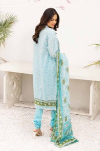 UAE -3PC Printed Lawn Unstitched Suit with Denting Lawn Dupatta DN-32105 A
