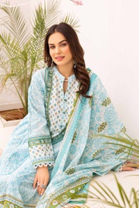 UAE -3PC Printed Lawn Unstitched Suit with Denting Lawn Dupatta DN-32105 A