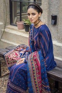 UAE -3PC Embroidered Dobby Jacquard Unstitched Suit with Digital Printed Twill Shawl AP-32009