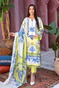 UAE -3PC Dobby Lawn Unstitched Digital Printed Suit With Denting Lawn Dupatta DB-32001 A