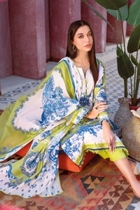 UAE -3PC Dobby Lawn Unstitched Digital Printed Suit With Denting Lawn Dupatta DB-32001 A