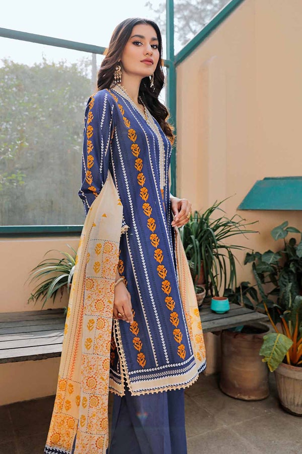UAE -3PC Printed Lawn Unstitched Suit CL-32385 A