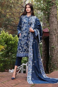 UAE -3PC Embroidered Yarn Dyed Unstitched Suit YD-32007
