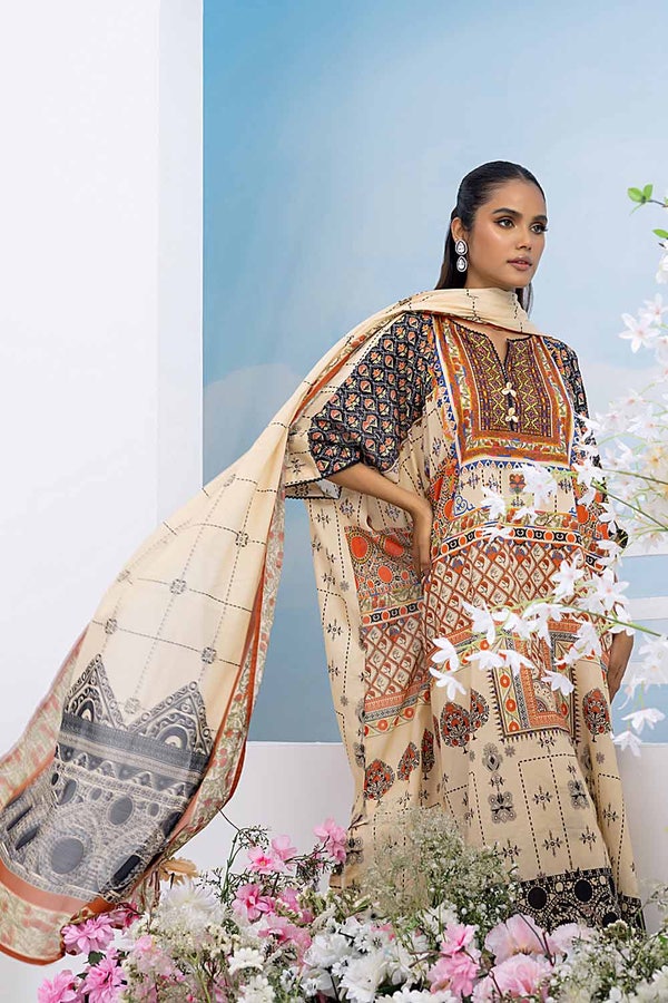 UAE -3PC Printed Lawn Unstitched Suit CL-32478