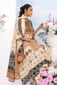 UAE -3PC Printed Lawn Unstitched Suit CL-32478
