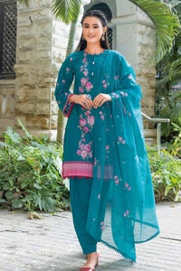 UAE -3PC Sequins Embroidered Lawn Unstitched Digital Printed Suit with Embroidered Net Dupatta CN-32006