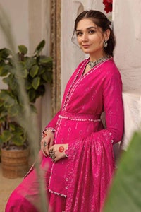 UAE -3PC Lawn Glitter Printed Unstitched Suit with Gota Lace CL-32414